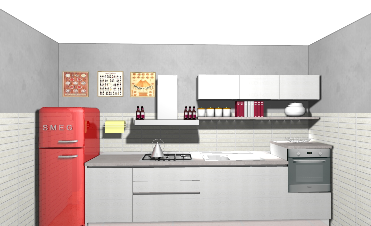 Cucina Start Time frigorifero anni 50 Smeg 